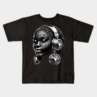 Afrocentric Woman Music Kids T-Shirt